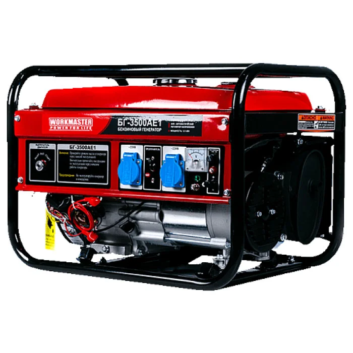 Генератор бензиновый WorkMaster БГ-3500АЕ1(3.5кВА,Объем208см3)ЭЛ/СТАРТЕР!