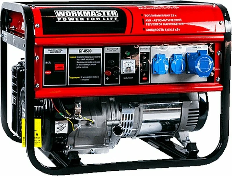Генератор бензиновый WorkMaster БГ-8500 (6000 Вт,439 см³) МЕДЬ