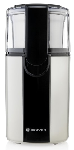 Кофемолка BRAYER BR1182 (2 ножа для мяг. и твер., 70 г.,Мощн. 200 Вт, Пластик. корп, нажатием на кр)