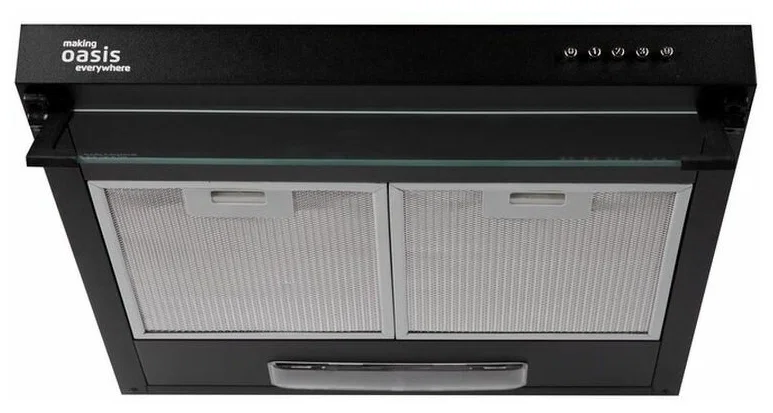 Вытяжка Oasis UP-50B 125 Вт, 350 м³/час, 3 скорости, фильтр, механика
