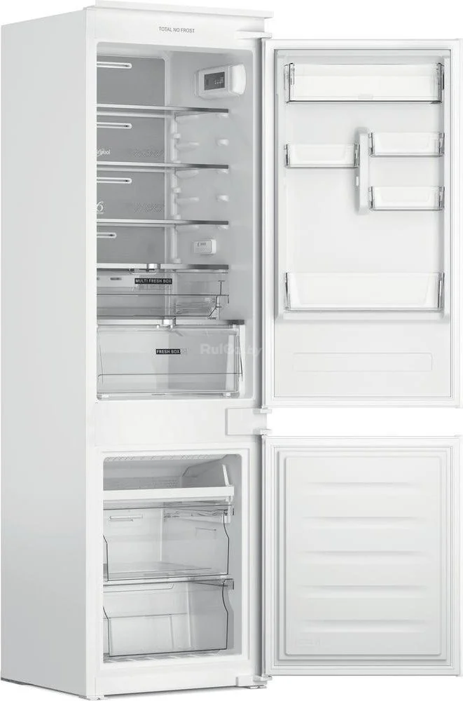 Встраиваемый холодильник Whirlpool WHC18T132 60 см, 177х54.5х54 см, 182/68 л, инверторный компрессор, Full No Frost, автоматическая разморозка, зона с