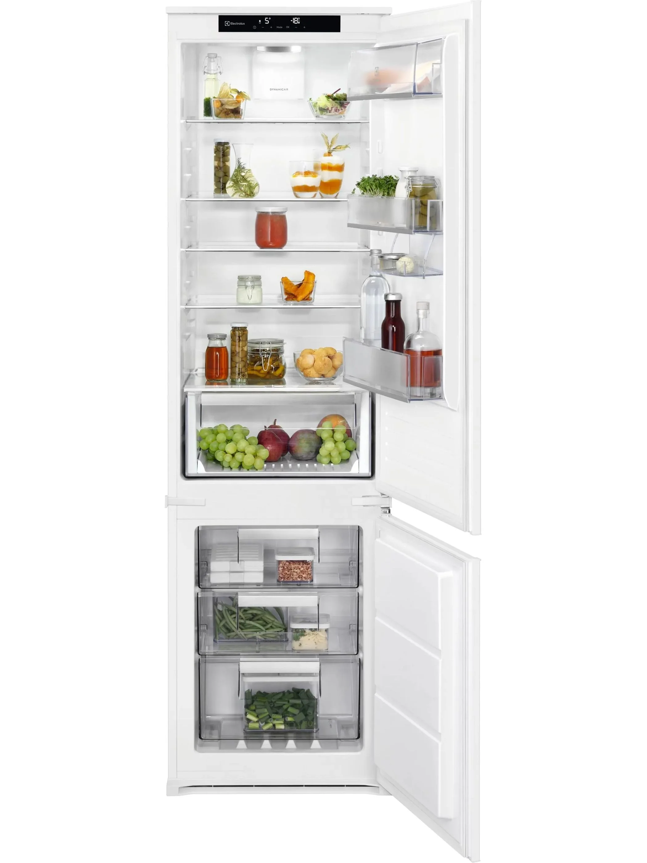 Холодильник встраиваемый ELECTROLUX ENT6MD19S3 комбинированный No Frost (морозильная камера), электронное управление, полезный объём: 269 л (207 + 62