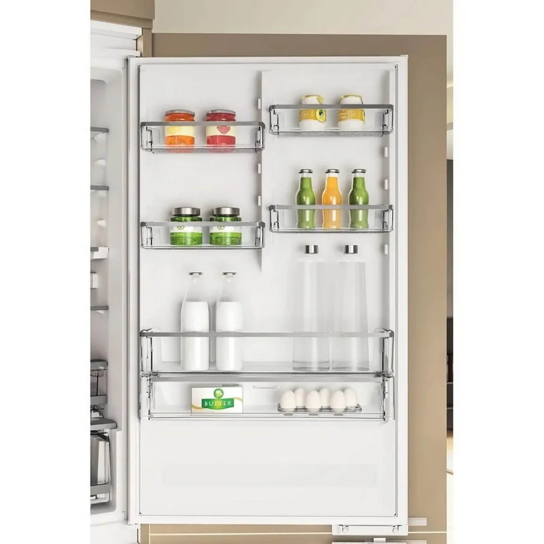 Холодильник встраиваемый Whirlpool WHSP70T241P 70 см, 193.5х54.3х69 см, 295/95 л, инверторный компрессор, автоматическая разморозка, зона свежести вла