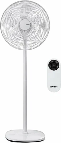 Вентилятор Centek CT-5024 белый/чёрный, напольный, 65 Вт, 4 скорости, 44.5 см