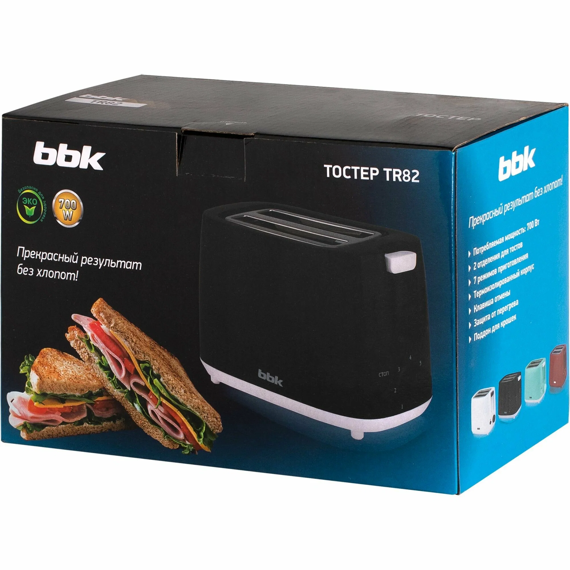 Тостер BBK TR82 черный