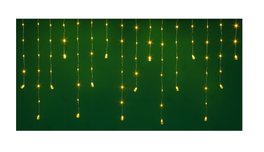 СНОУ БУМ Гирлянда эл. бахрома с каплями 2.5x0.3х0.5x0.7м, 80LED, шампань, пост свеч,ПВХ проз,220В