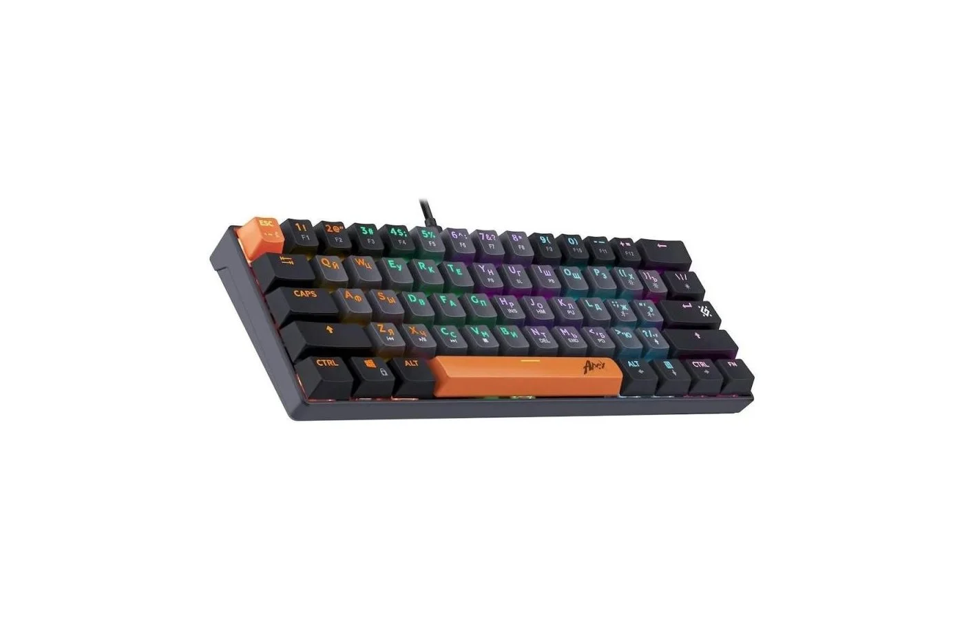 Defender Механическая клавиатура Apex GK-002 RU,3цв/серый,радуж,61к,крас.св