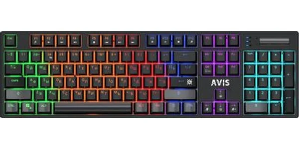 Defender Механическая клавиатура Avis GK-312 RU,черн,104+FN,радуж,SNK Red