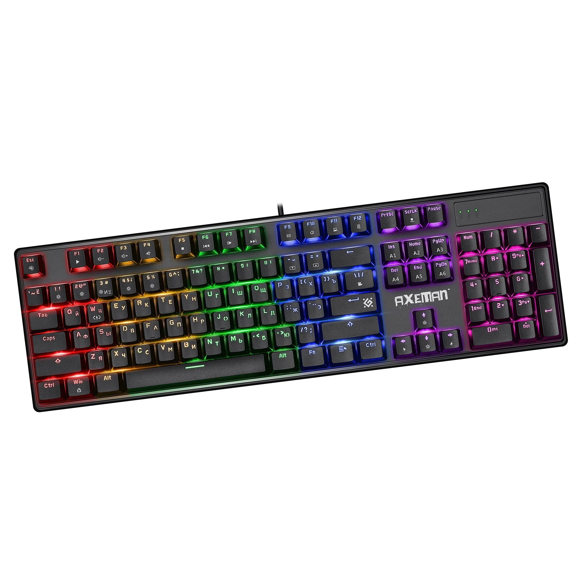 Defender Механическая клавиатура Axeman GK-302 RU,Rainbow,104+FN,кр.свитчи