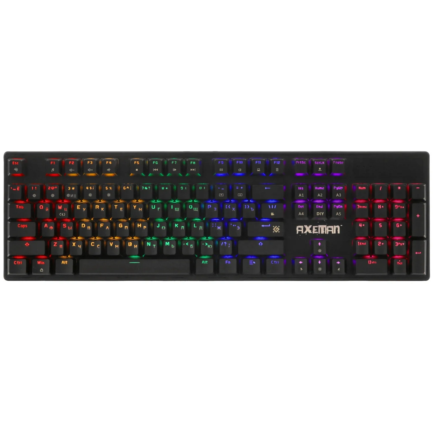 Defender Механическая клавиатура Axeman GK-302 RU,Rainbow,104+FN,кр.свитчи