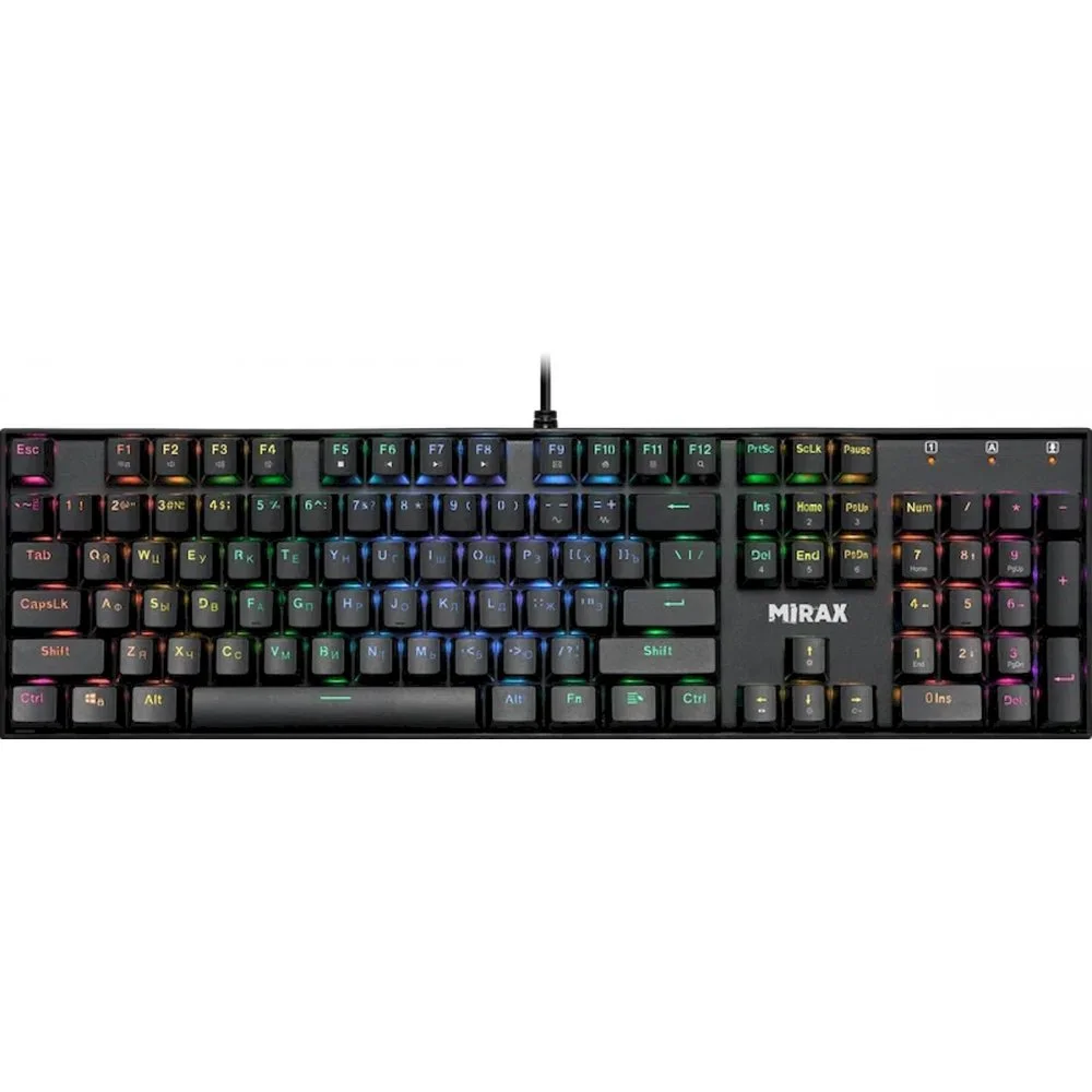 Defender Механическая клавиатура Mirax GK-352 RU,RGB,черн,син.свитчи,104кн