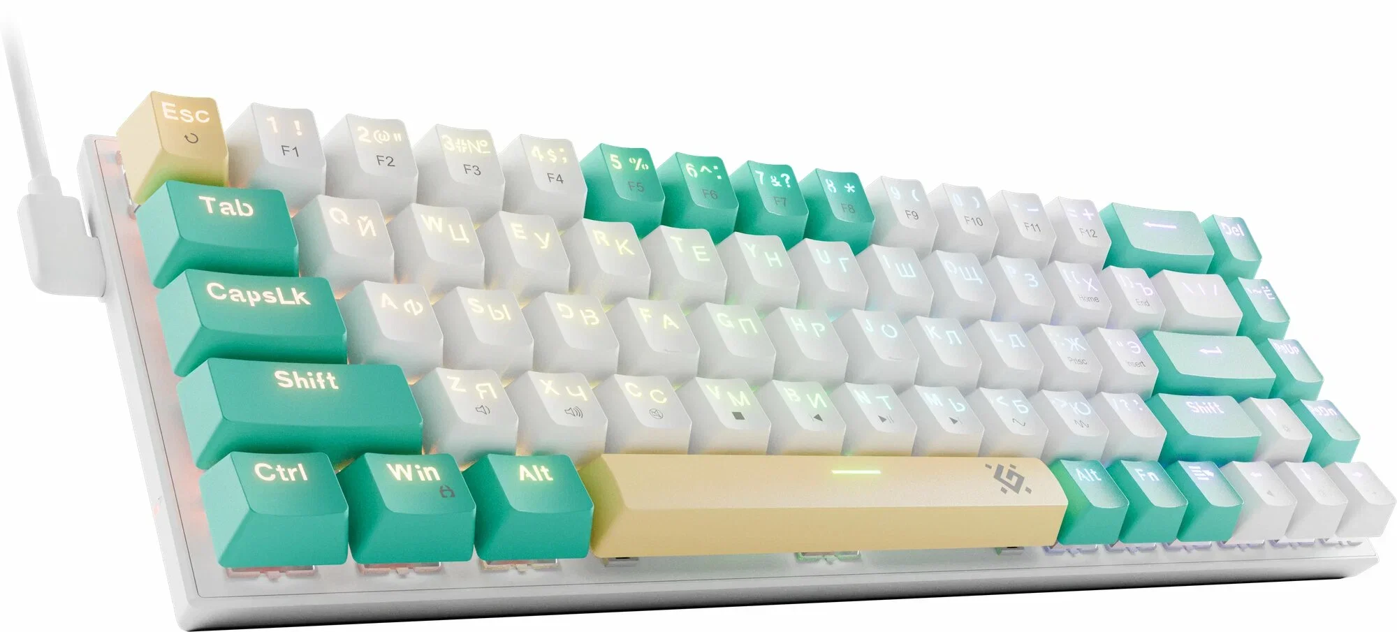 Defender Механическая клавиатура Vexx Pro GK-084 RU,RGB,бел/зел,68кн,красн.св