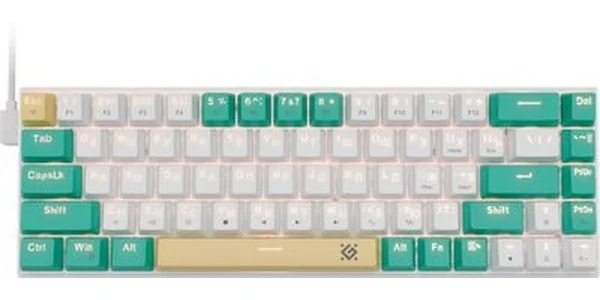 Defender Механическая клавиатура Vexx Pro GK-084 RU,RGB,бел/зел,68кн,красн.св