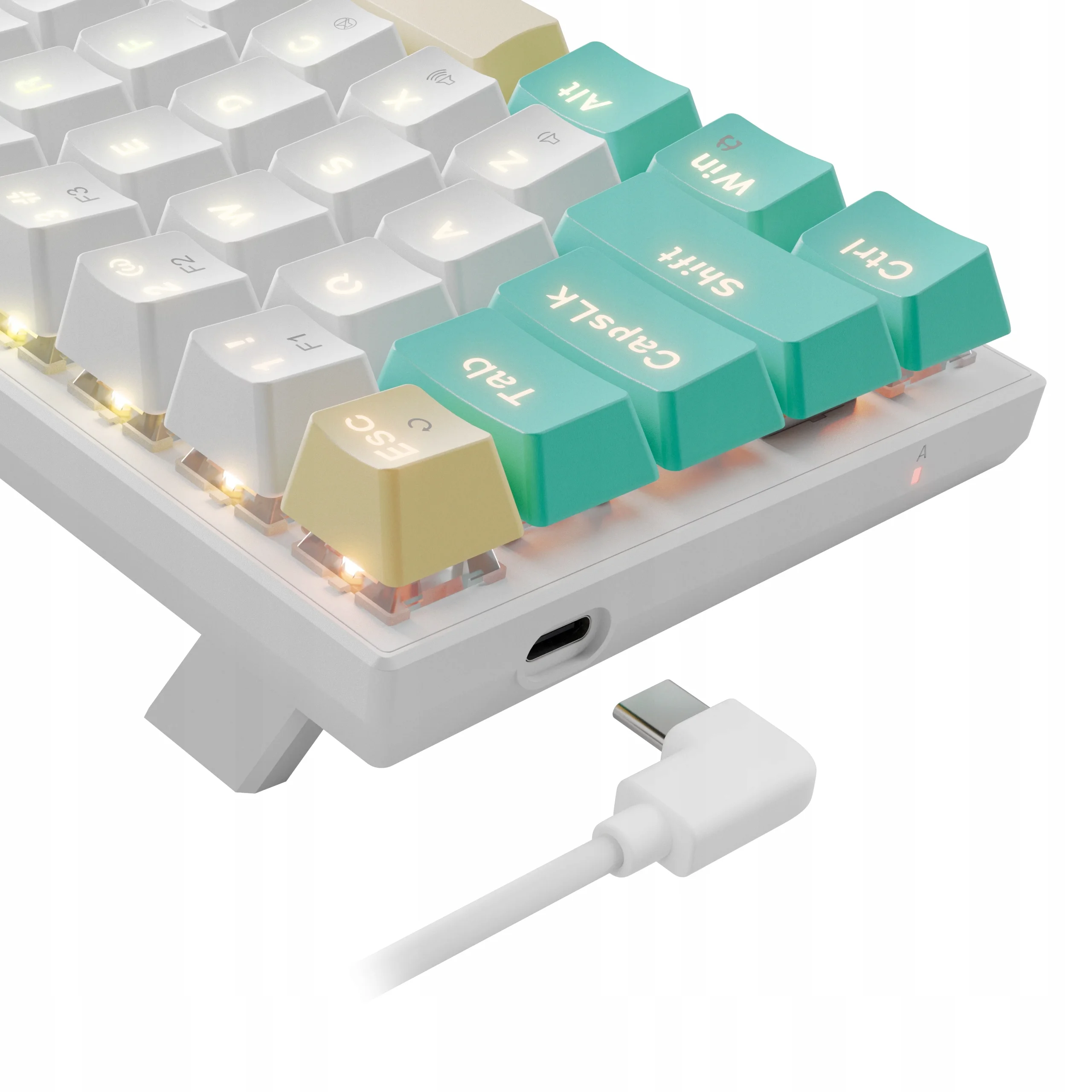Defender Механическая клавиатура Vexx Pro GK-084 RU,RGB,бел/зел,68кн,красн.св