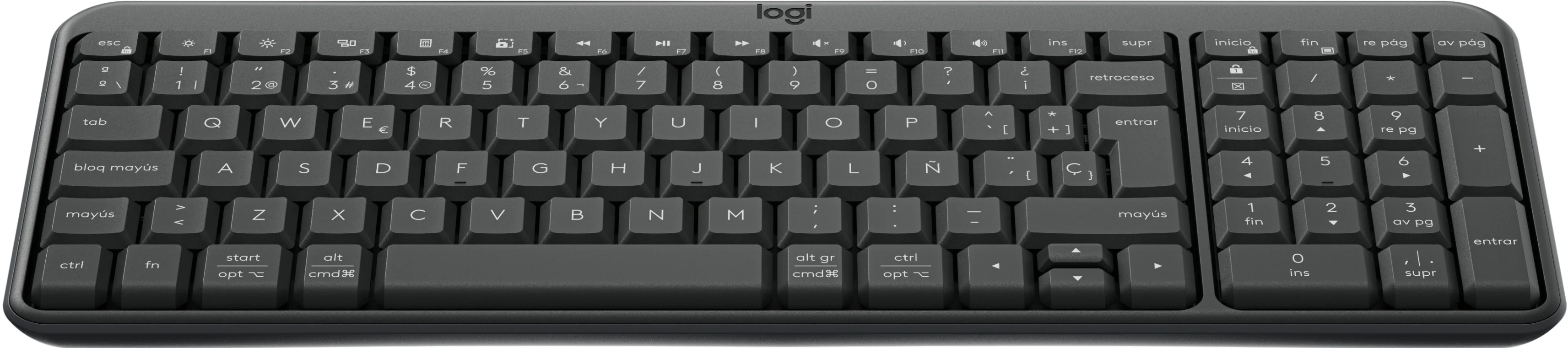 Logitech Клавиатура беспроводная K250 Bluetooth, мультимедийная, slim, RUS, графит.