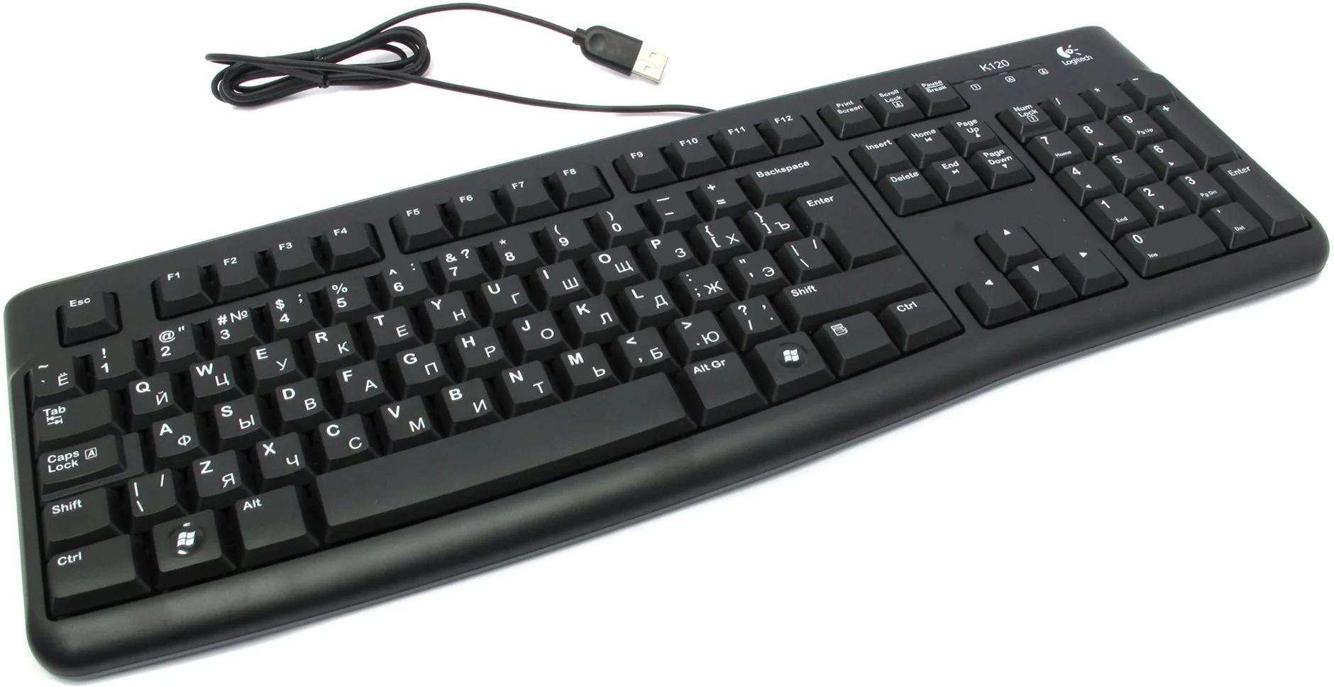 Logitech Клавиатура проводная K120 For Business Black RUS - USB, 104 кл., чёрный.