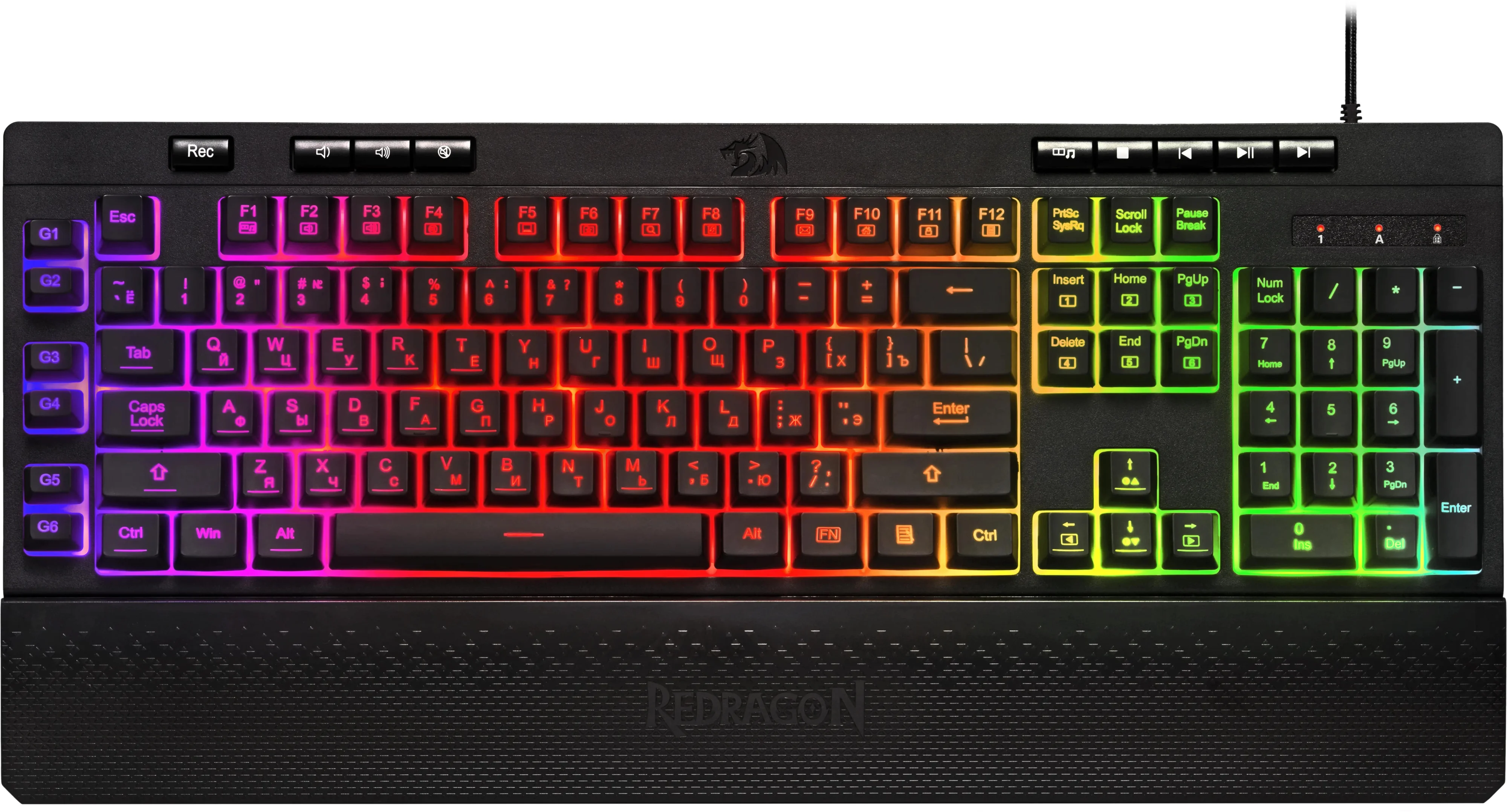 Redragon Игровая клавиатура проводная Shiva RU,RGB,26 anti-ghost,мембран.