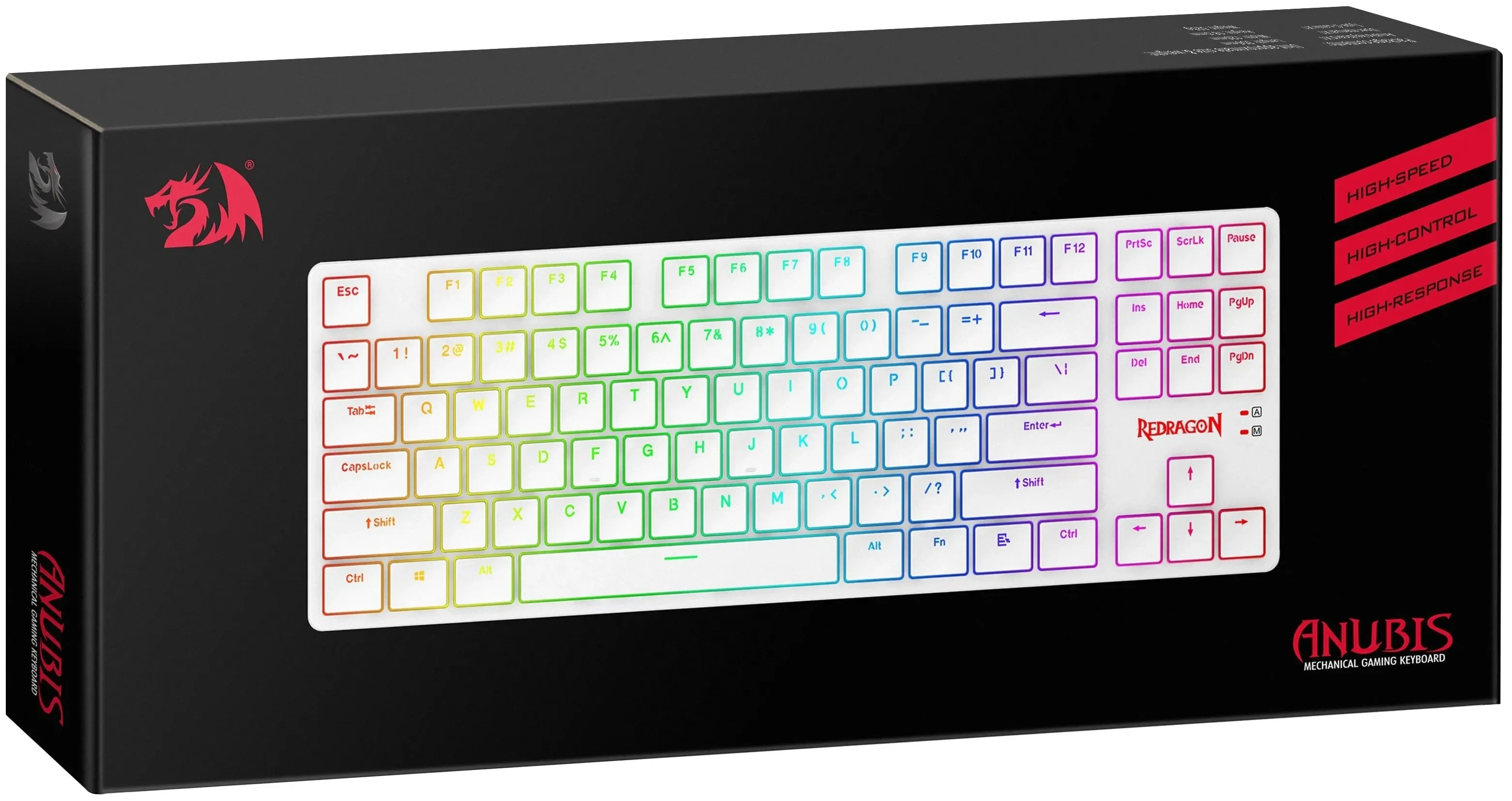 Redragon Механическая клавиатура Anubis RU,RGB,белый,BT+2.4G,тонкая