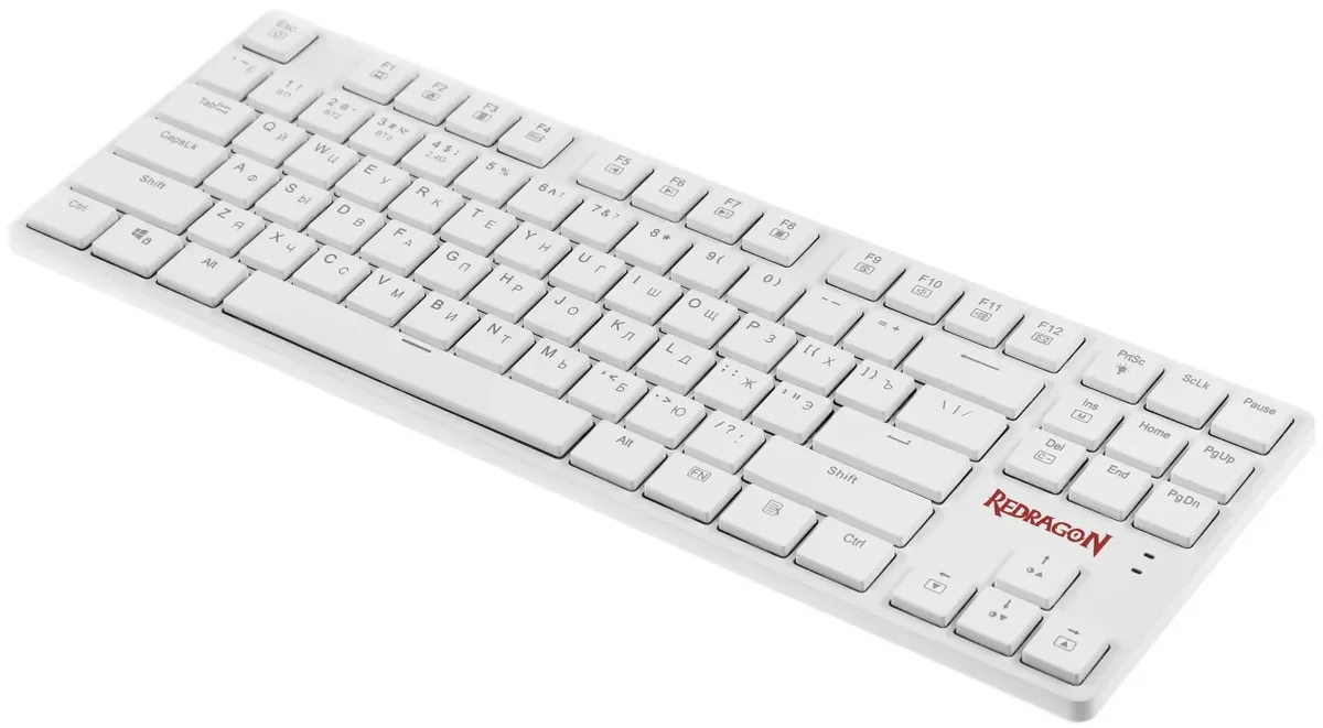 Redragon Механическая клавиатура Anubis RU,RGB,белый,BT+2.4G,тонкая