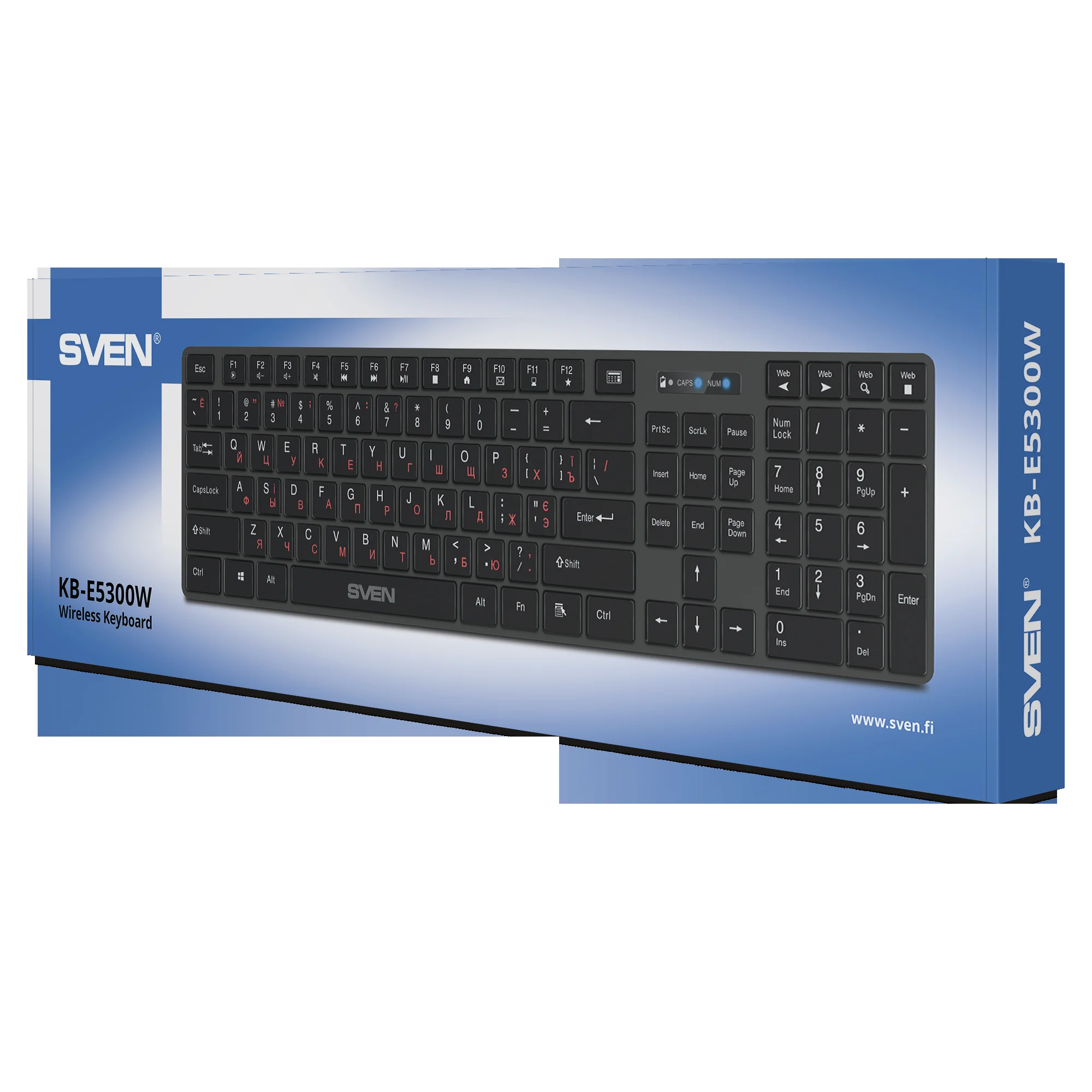SVEN Клавиатура беспроводная KB-E5300W графит (109 кл.+12Fn)