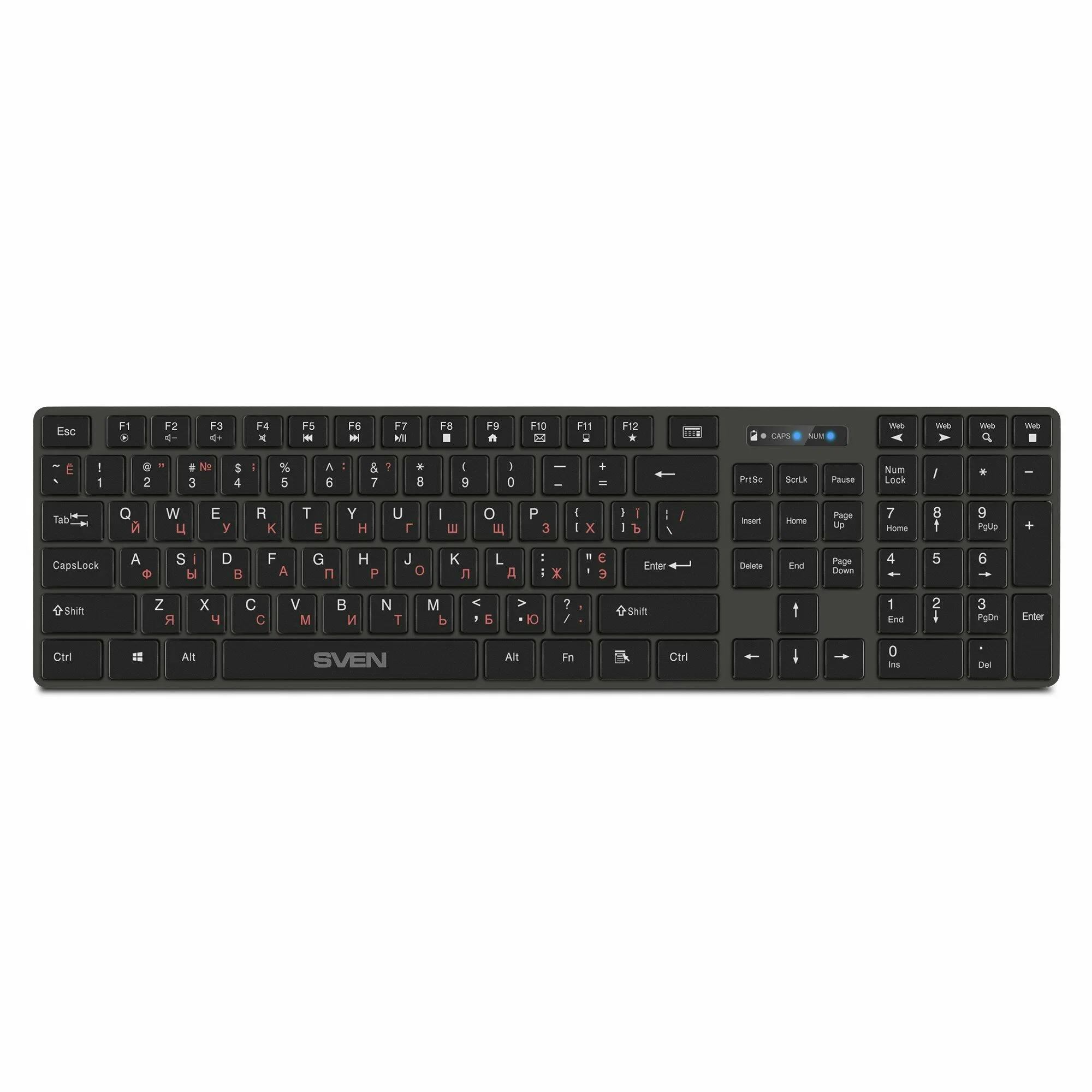 SVEN Клавиатура беспроводная KB-E5300W графит (109 кл.+12Fn)