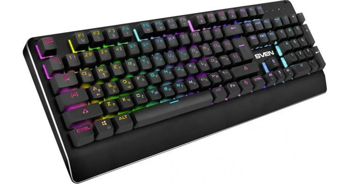 SVEN Клавиатура игровая механическая KB-G9700 (104 кл.+12Fn,RED switch, RGB, мет. корпус)