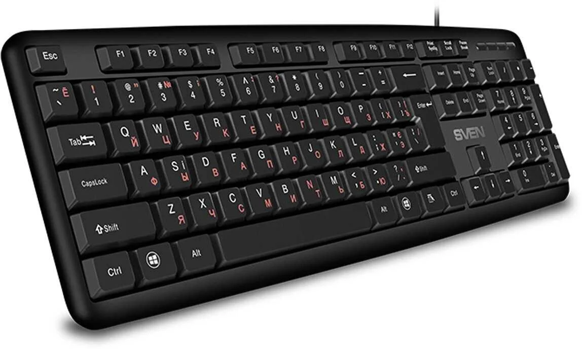 SVEN Клавиатура проводная KB-S230 чёрная (104кл, каб. 2м)