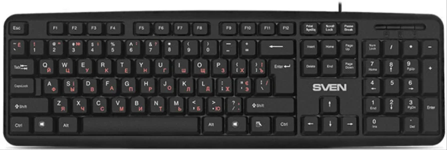 SVEN Клавиатура проводная KB-S230 чёрная (104кл, каб. 2м)