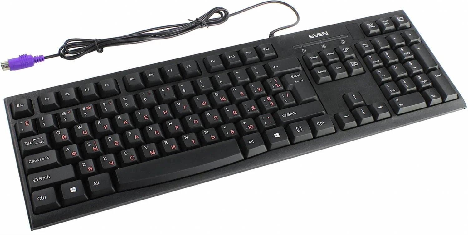 SVEN Клавиатура проводная KB-S300 чёрная (104 кл.)