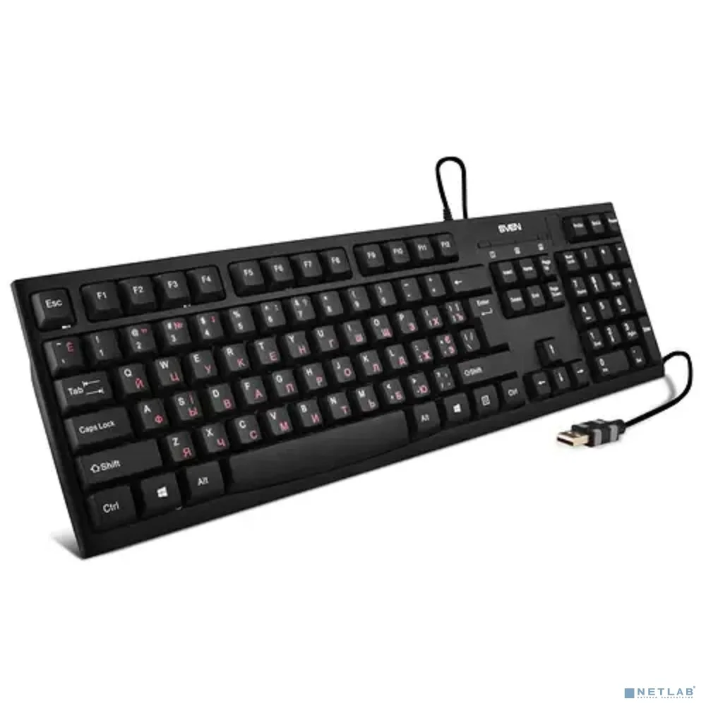 SVEN Клавиатура проводная KB-S300 чёрная (104 кл.)