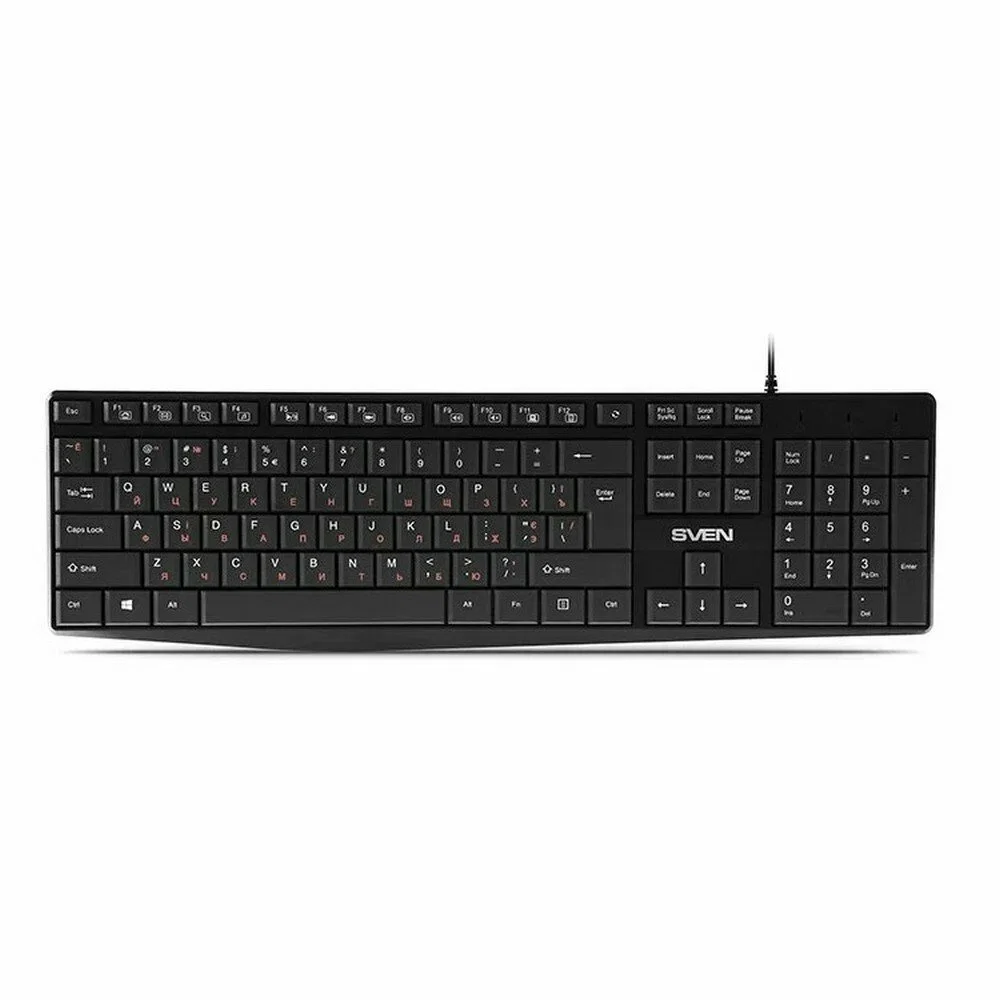 SVEN Клавиатура проводная KB-S305 чёрная (105 кл.+12Fn)