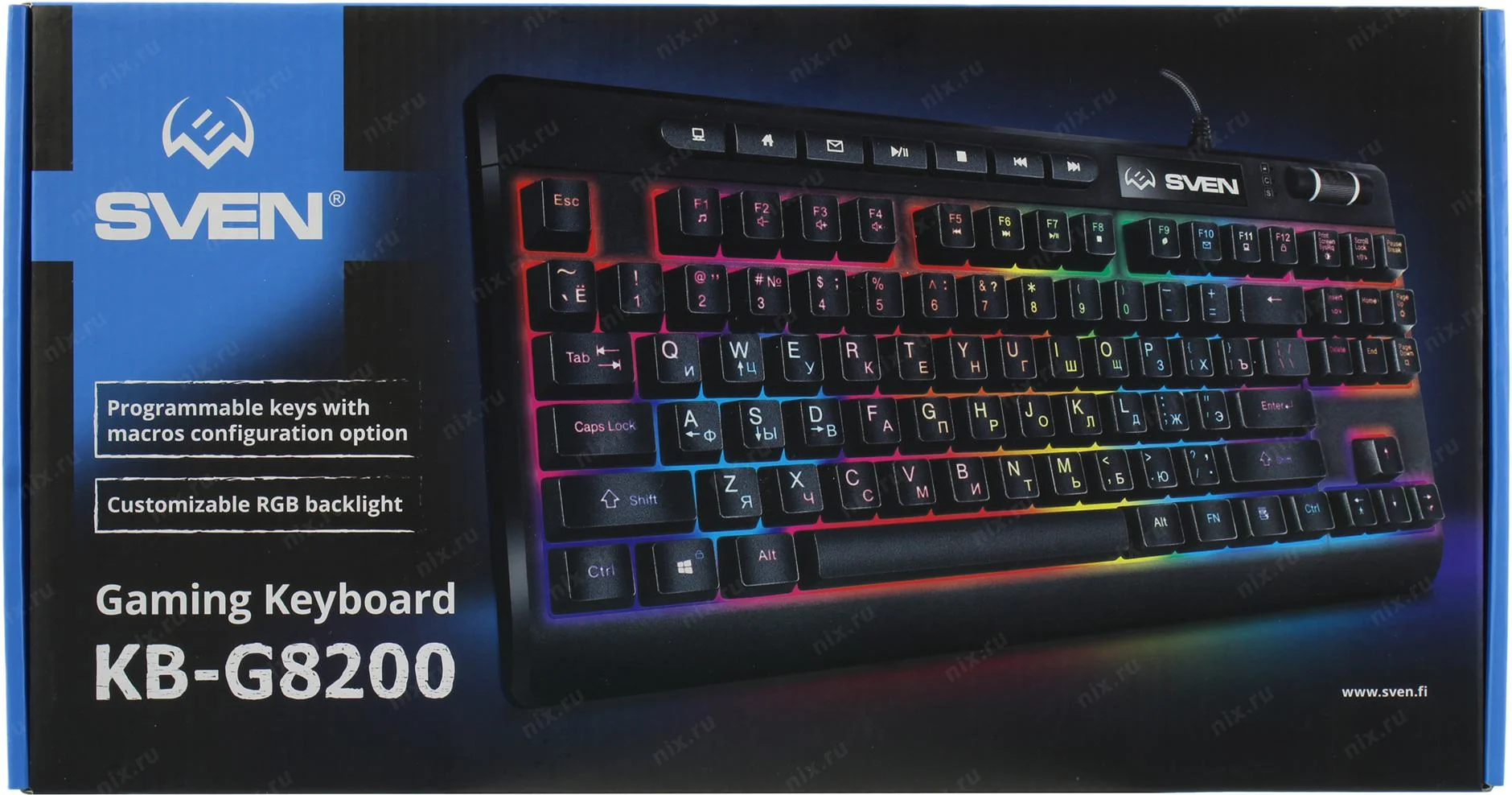 SVEN Клавиатура проводная игровая KB-G8200 (95кл, ПО, RGB-подсветка)  1