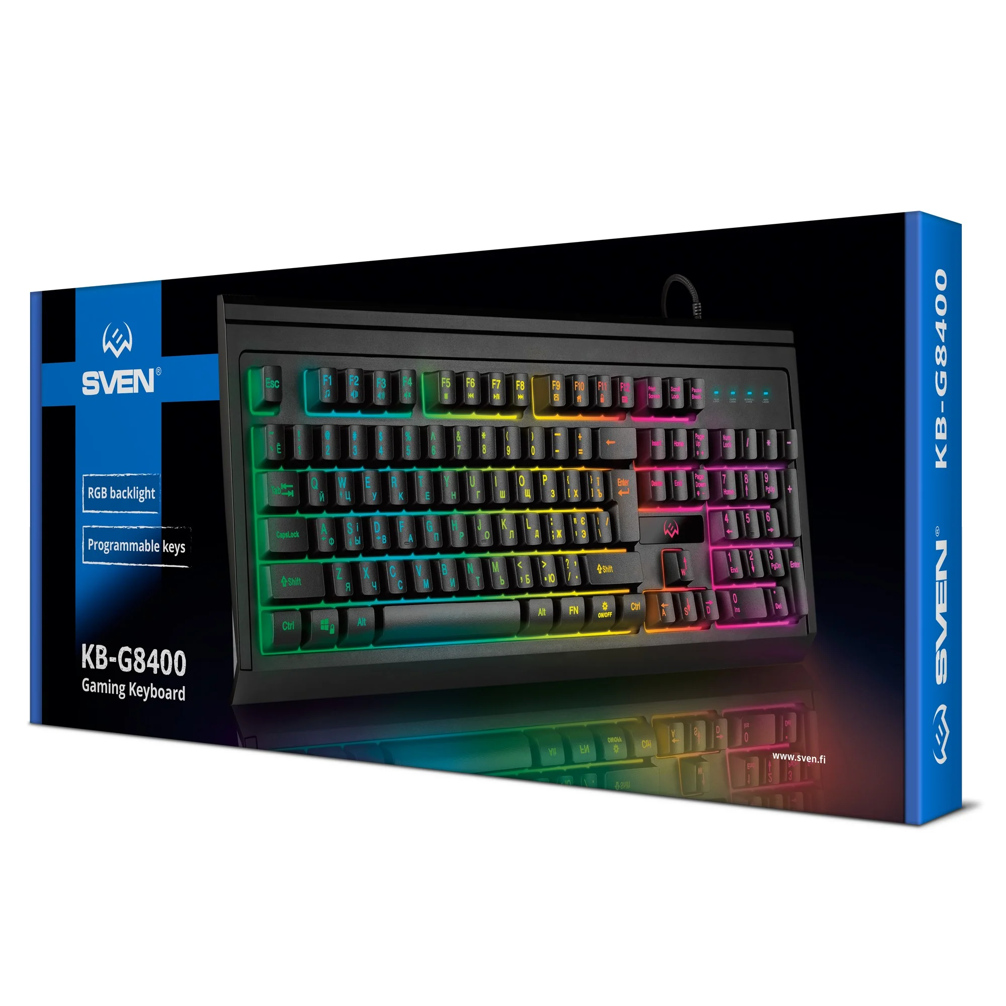 SVEN Клавиатура проводная игровая KB-G8400 (104кл, ПО, RGB-подсветка)  1