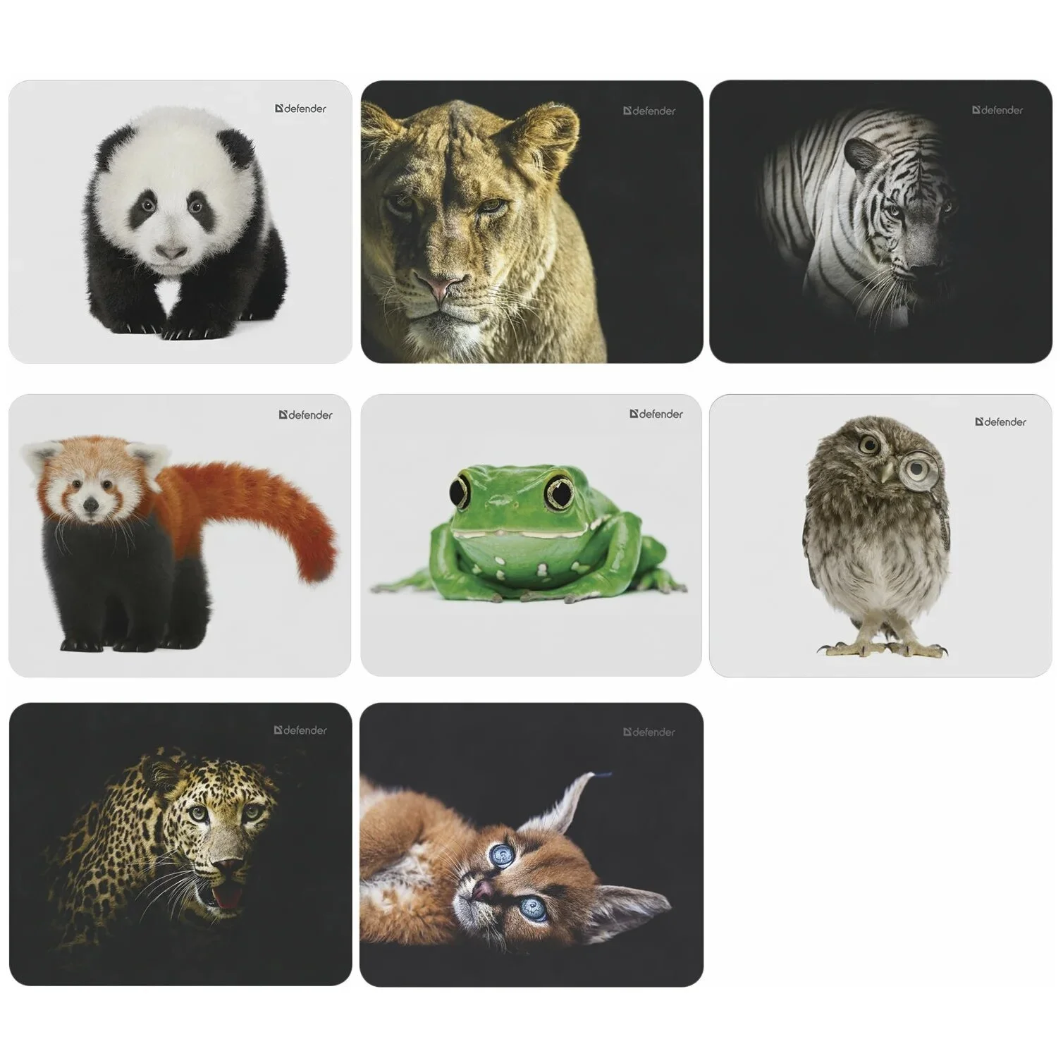 Defender Коврик для мыши Wild Animals 220x180x2 мм, ассорти - 8 видов.