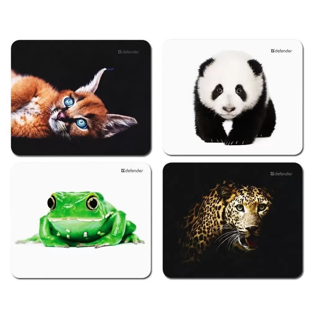Defender Коврик для мыши Wild Animals 220x180x2 мм, ассорти - 8 видов.