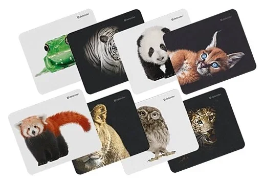 Defender Коврик для мыши Wild Animals 220x180x2 мм, ассорти - 8 видов.