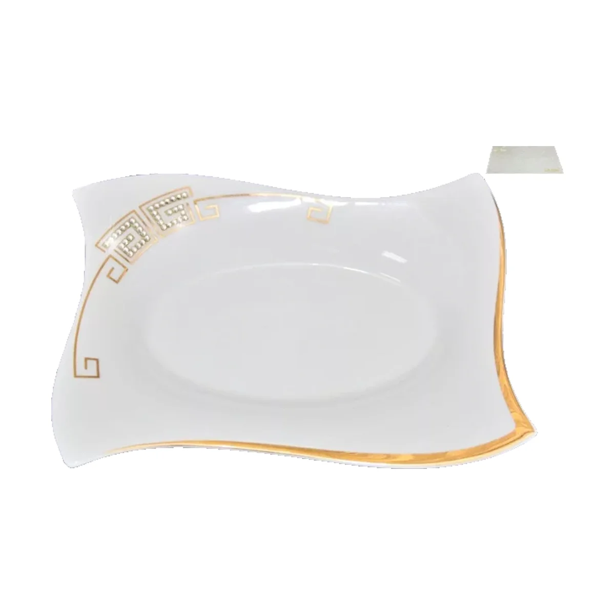 LENARDI Прямоугольное блюдо 25см.GIVENCHI GOLD в под.уп.(х12) Фарфор