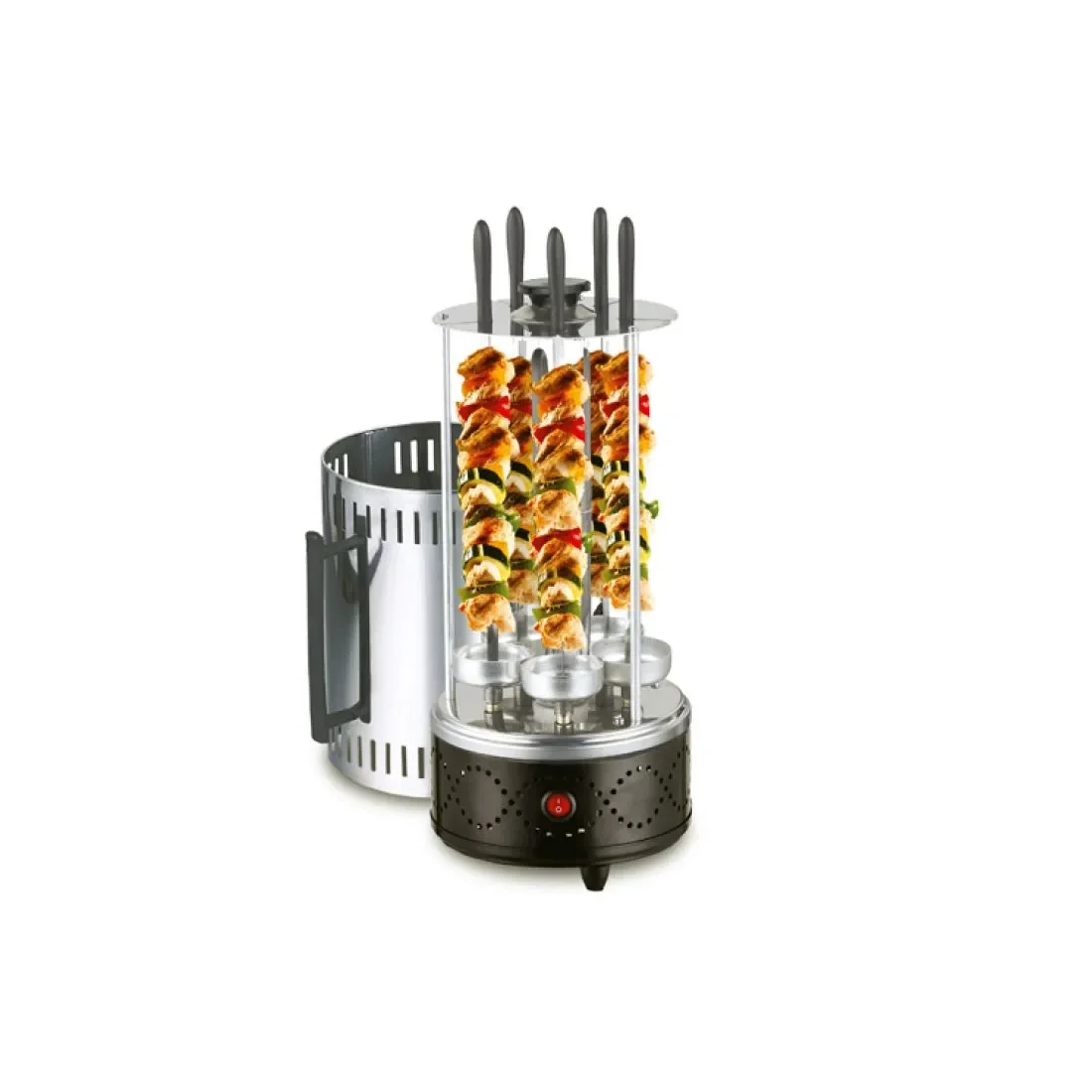 Электрошашлычница Centek CT-1461 -1000Вт, нагреватель из стали, Кнопка Вкл/выкл, вращ 12раз/мин