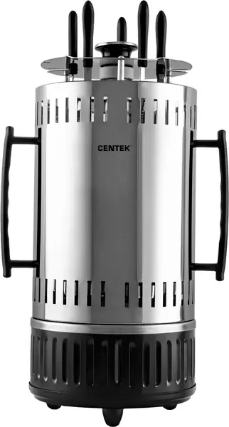 Электрошашлычница Centek CT-1461 -1000Вт, нагреватель из стали, Кнопка Вкл/выкл, вращ 12раз/мин