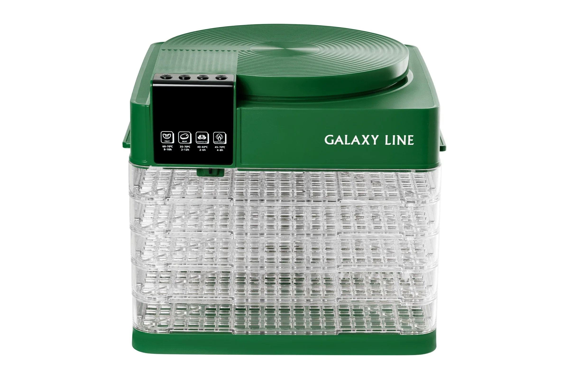 Сушилка для овощей и фруктов Galaxy Line GL 2630, зеленый, с электронным управлением, 450 Вт