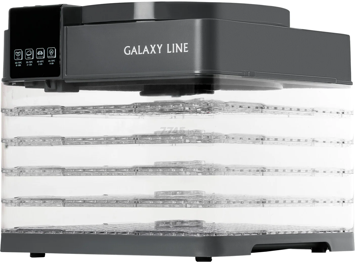 Сушилка для овощей и фруктов Galaxy Line GL 2630, зеленый, с электронным управлением, 450 Вт