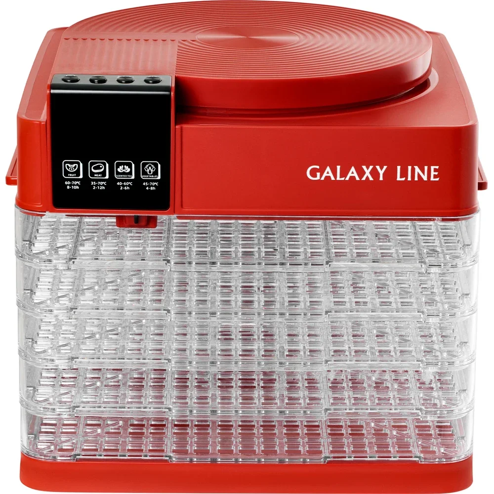Сушилка для овощей и фруктов Galaxy Line GL 2630, красный, с электронным управлением, 450 Вт