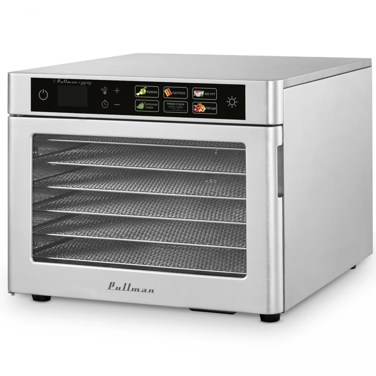Сушилка для овощей и фруктов Pullman PL-100, 6 уровней, 9 поддонов, 500 Вт