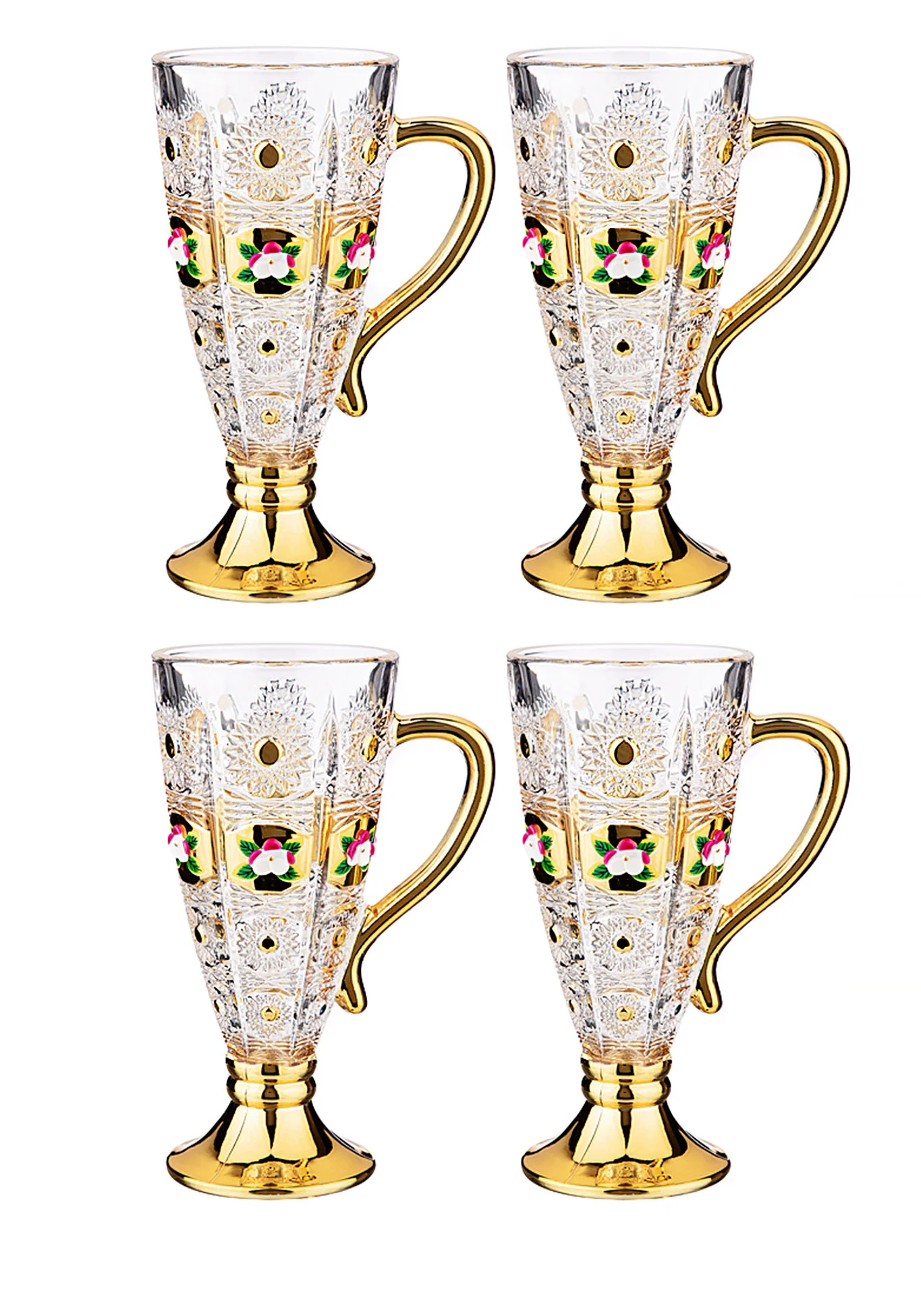 НАБОР ИЗ 4-Х КРУЖЕК "MUZA CRYSTAL" 250 МЛ. ВЫСОТА=16,5 СМ. (КОР=12НАБ.)