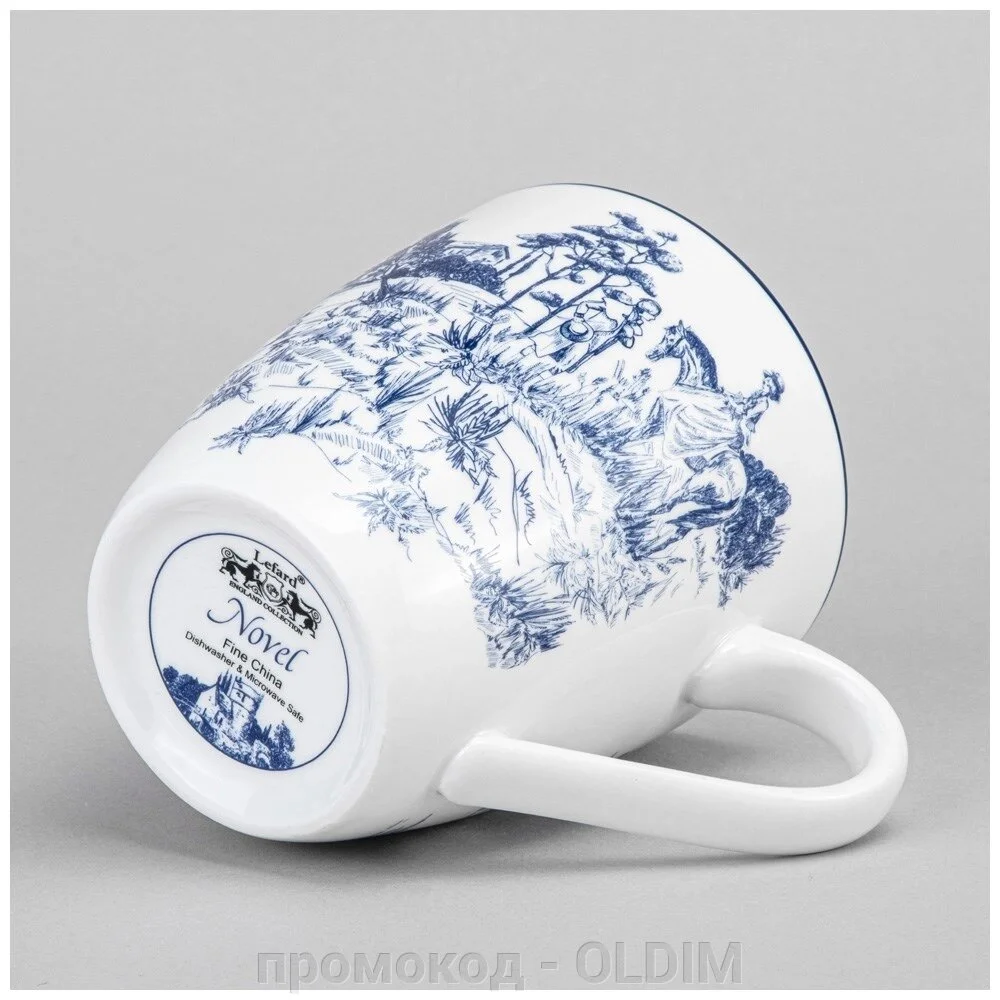 НАБОР КРУЖЕК  LEFARD "NOVEL" НА ДЕРЕВ. ПОДСТАВКЕ 4 ШТ. 380 МЛ (КОР=6НАБ.)