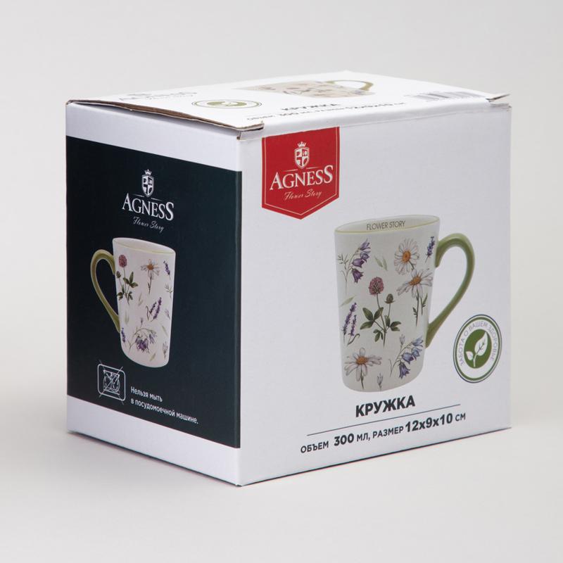 ARTI-M КРУЖКА AGNESS "FLOWER STORY" 13*9,5*10,5 СМ 400 МЛ (КОР=36ШТ.)