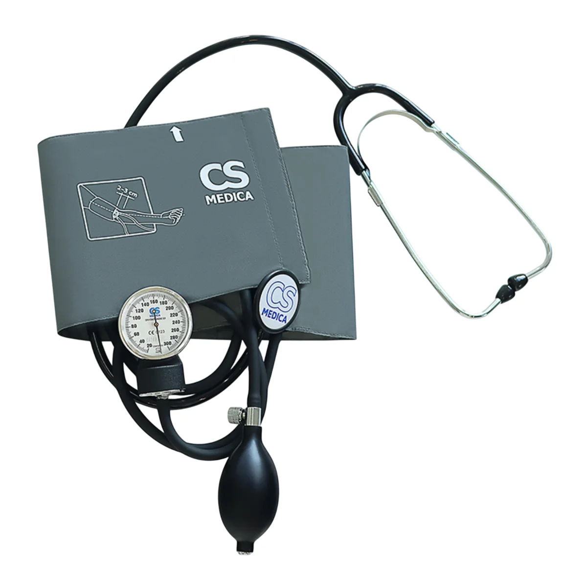 Тонометр CS Medica CS-116 G (В комплекте с фонендоскопом) серая манжета