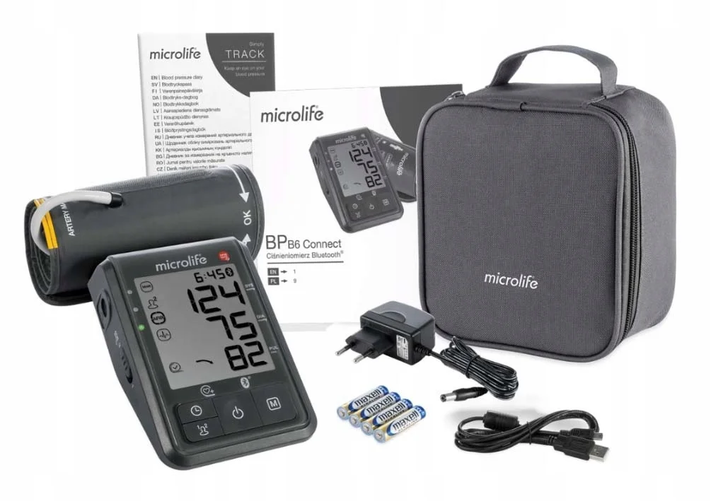 Тонометр Microlife BP B6 Connect с адаптером и опцией передачи данных через Bluetooth