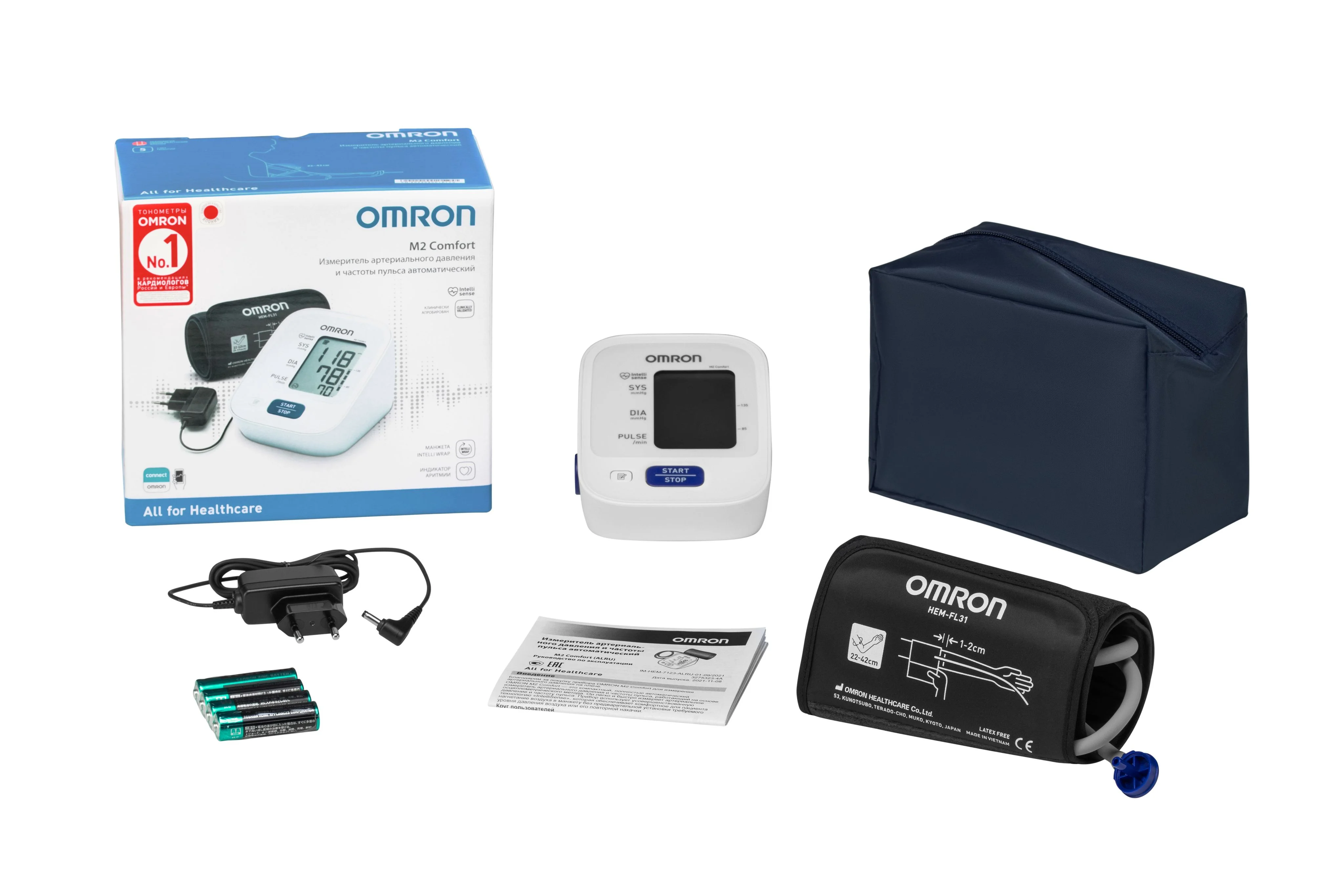 Тонометр Omron M2 Comfort HEM-7123-ALRU с адаптером