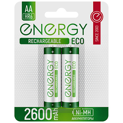 Элемент питания Energy Eco NIMH-2600-HR6/2B (АА) АКБ (цена за упакову 2 шт)